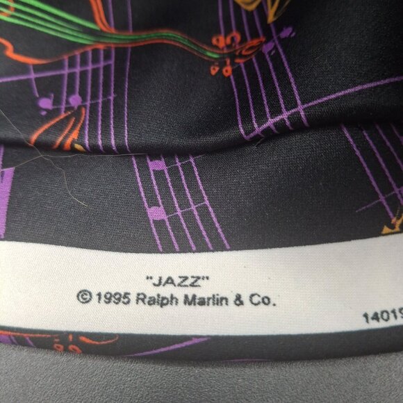 Ralph Marlin 1995 Jazz-Themed Neon Necktie With Musical Instruments & Notes - Picture 4 of 5